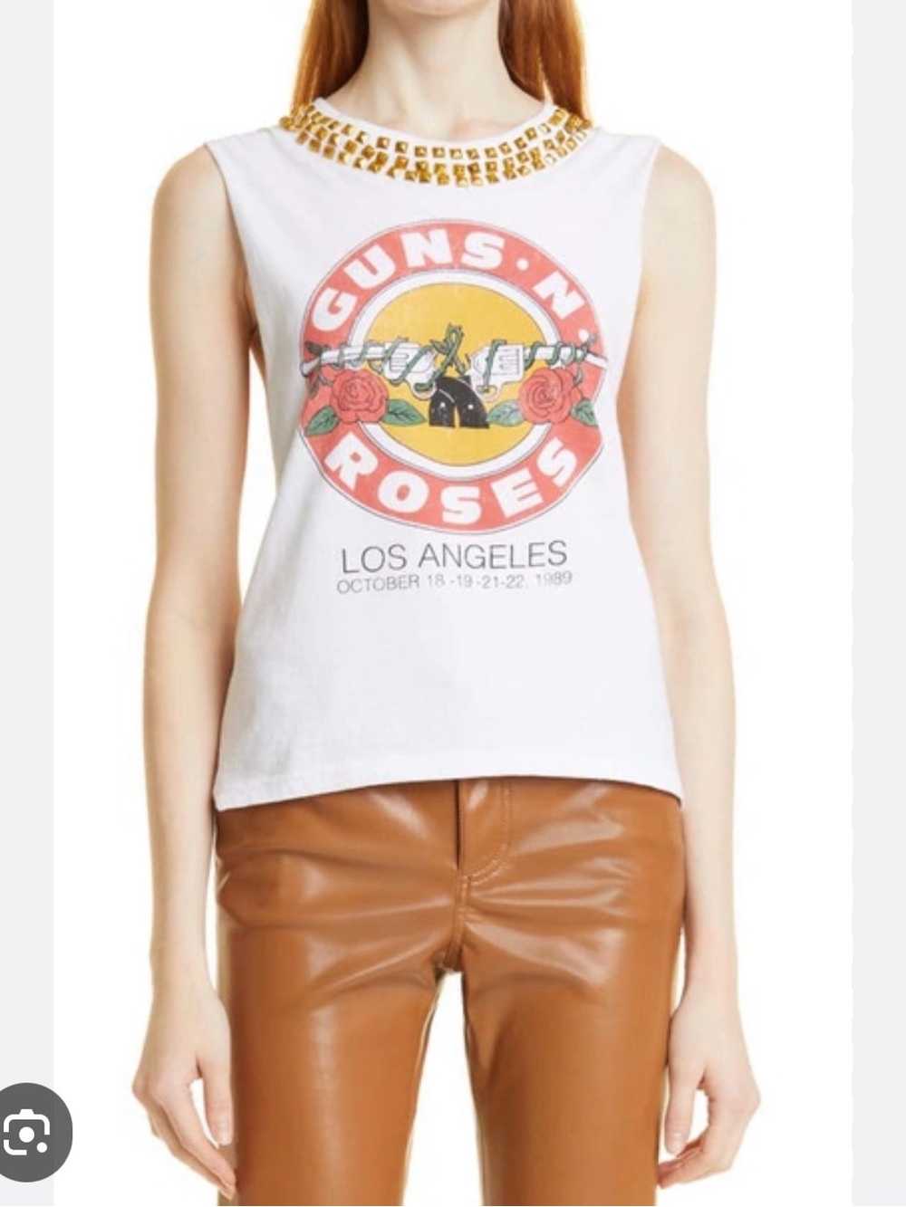 Alice and Olivia Miller Guns ‘n Roses graphic tee embellished xs